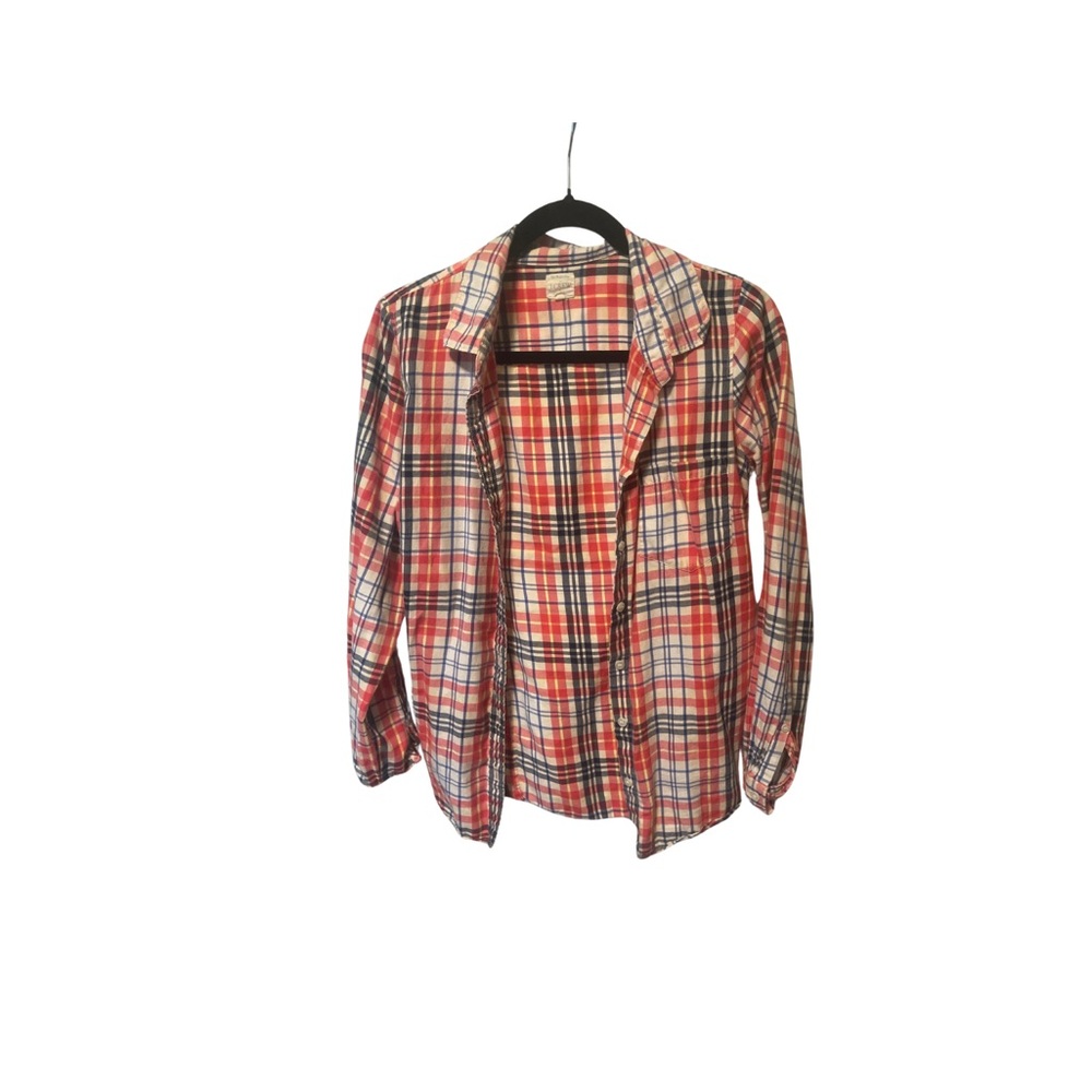 J.Crew, red white and blue long sleeve flannel shirt size small